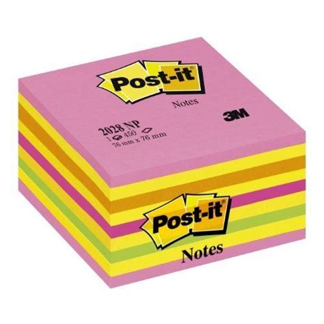 Post It Sticky Notes Cube Neon Collection Pack Of 1 Pad Of 450 Sheets