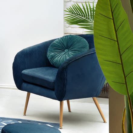 Fauteuil Velours Bleu Solaro Atmosphera Le D P T Bailleul