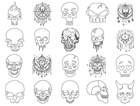 sheets  small skull tattoo designs fine  tattoo stencil art