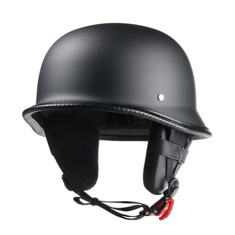 German Mayan Style Motorcycle Helmet Black | Biker Lid with Ear Pads ...