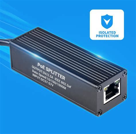 Industrial Gigabit PoE Splitter Metal Case Protection 5V 2 5A Type C