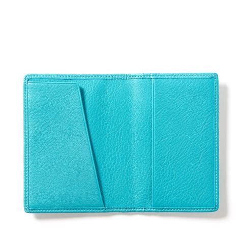 Standard Passport Cover Full Grain Leather Teal Blue