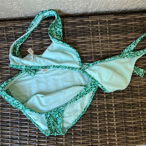 Aerie Green Flowers Bikini Gem