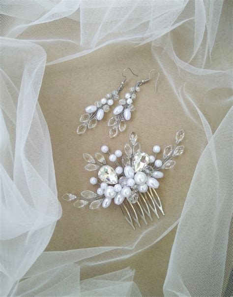 Свадебные украшения для волос, серьги невесты, комплекты. Wedding hair ...