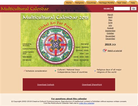 Multicultural Calendar (SharePoint) | ONE.KPU