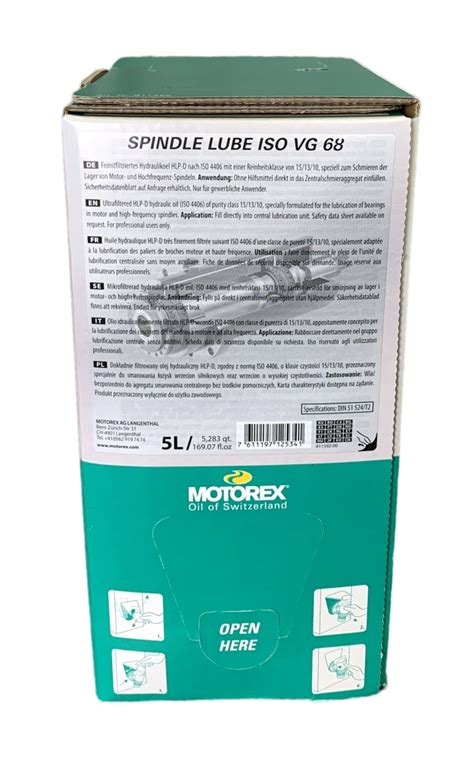 Motorex Spindle Lube ISO VG 68 Hydraulic oil Hyperclean 5L - online ...