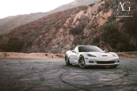 Chevrolet Corvette C6 White Ag Luxury Agl19 Spec2 Wheel Front