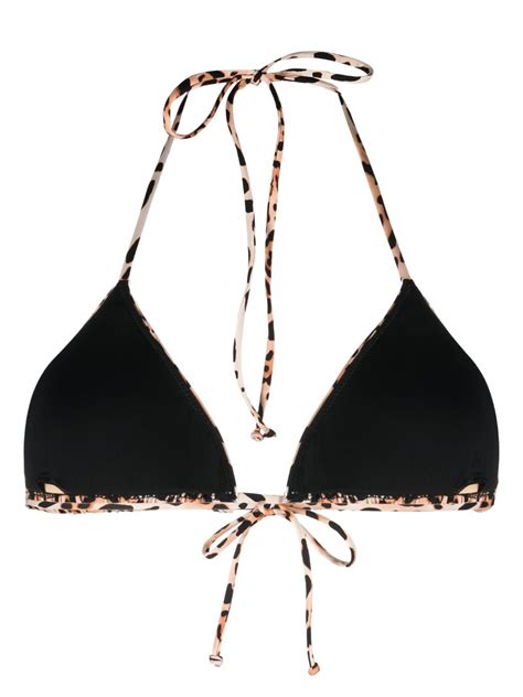 Mc Saint Barth Leopard Print Triangle Cup Bikini Top Farfetch