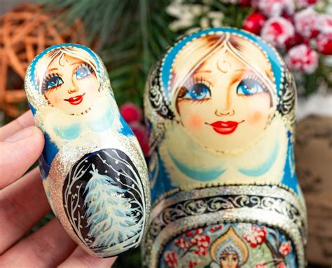 Russian Nesting Dolls Christmas 59 15cm Winter Etsy