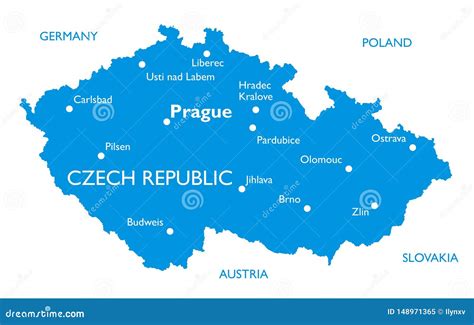 Vector Map Of Czech Republic Stock Vector Illustration Of Pardubice