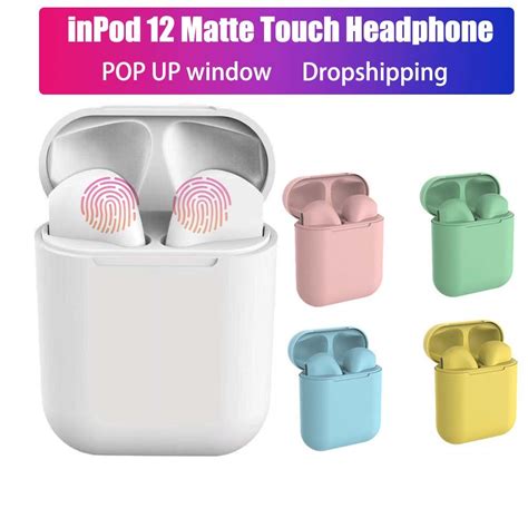 Inpods 12 Super Bass Earbuds Siri Hifi Wireless Macaron Color Tws