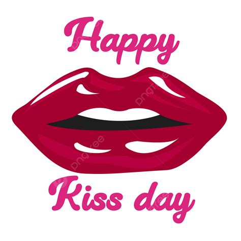 Lips Mouth Kiss Vector PNG Images Happy Kiss Day Lips Design Png