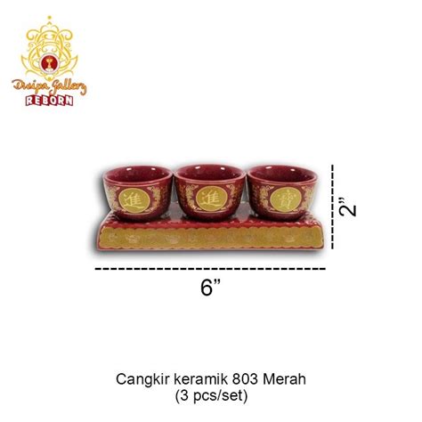 Jual Cangkir Sembahyang Altar Puja Keramik 803 Merah Shopee Indonesia