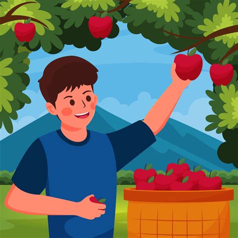 Apple Picking on Fall Activity 10687421 Vector Art at Vecteezy