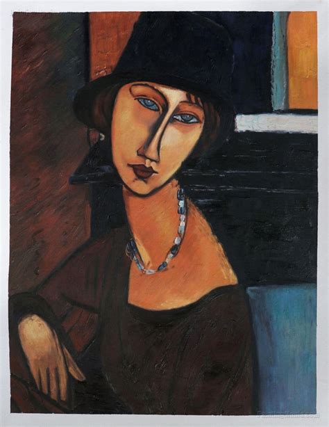 Jeanne Hebuterne Avec Chapeau Et Collier Amedeo Modigliani Etsy France