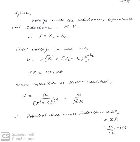 In A Series Lcr Circuit The Voltage Across Resistance Capacitance And