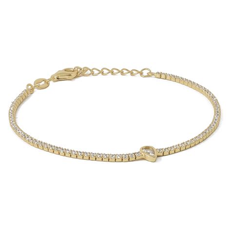 Bracciale Tennis Argento Gold Pietra Goccia Orowcz