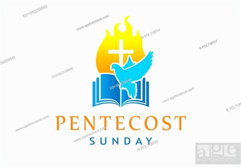 Pentecost Sunday Banner With Holy Spirit In Flame Template Invitation