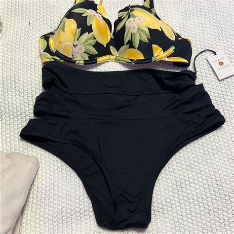Shade Shore Swim Shade Shore Lemon Print Bikini With Black