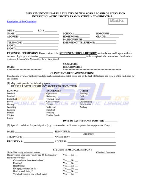 Printable Sports Physical Form Fill Out Sign Online DocHub