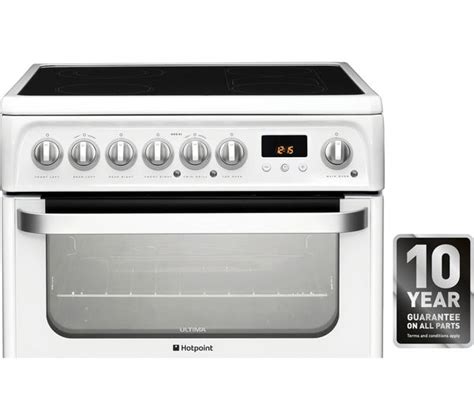 Hotpoint Ultima Hue61ps 60 Cm Electric Ceramic Cooker White Fast Delivery Currysie