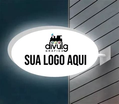 Luminoso Externo Comércio Oval 100x70cm Dupla Face Sua Logo