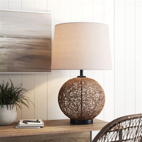 Sand And Stable Tavin Wickerrattan Table Lamp And Reviews Wayfair Canada