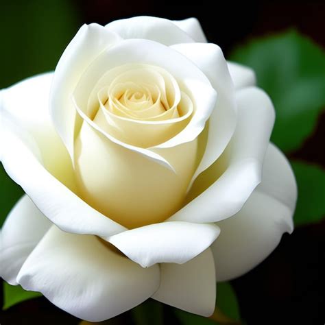 Premium AI Image | A white rose with a green background and a black ...