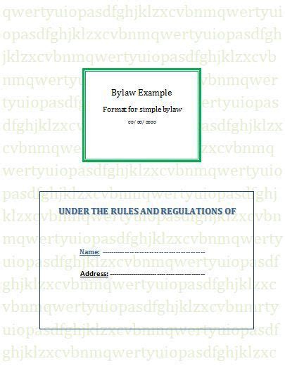 Bylaw Template | Word template, Free resume examples, Templates