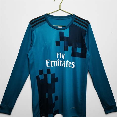 Madrid Retro Away Long Sleeve Player Version Club Soccer