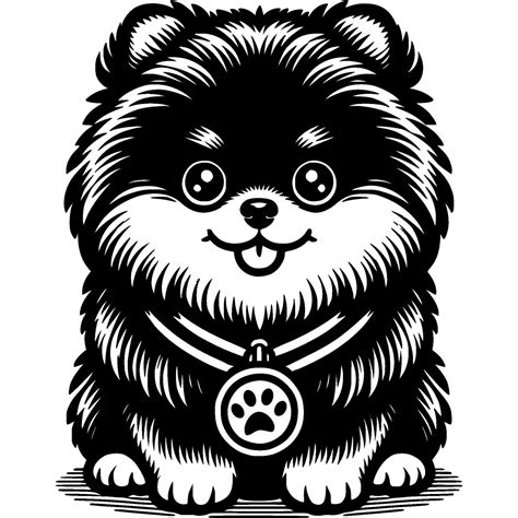 Pomeranian Spitz puppy with dog show winner medal worn around its neck