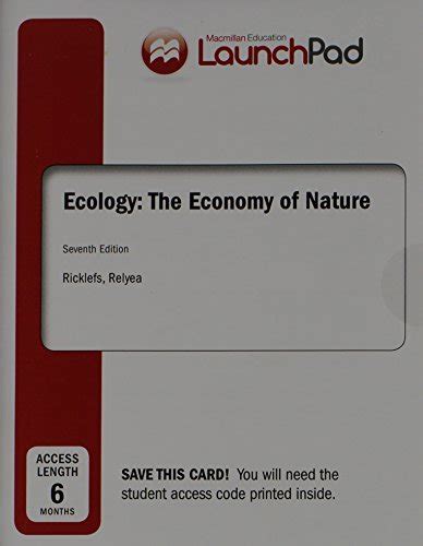 LaunchPad For Ricklef S Ecology The Economy Of Nature By Robert E