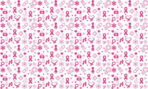 Breast cancer awareness month symbol emblem seamless pattern. vector ...