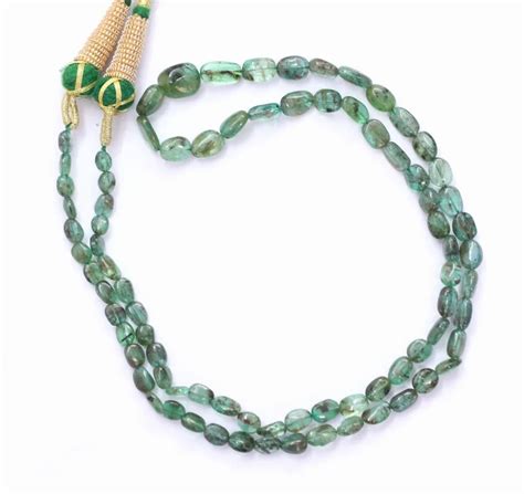 Green Zambia Emerald Faceted Oval Bead Necklace At Rs Piece In Jaipur