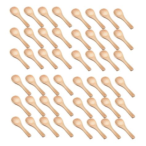 120 Pieces Small Wooden Spoons Mini Nature Wooden Spoons Mini Tasting