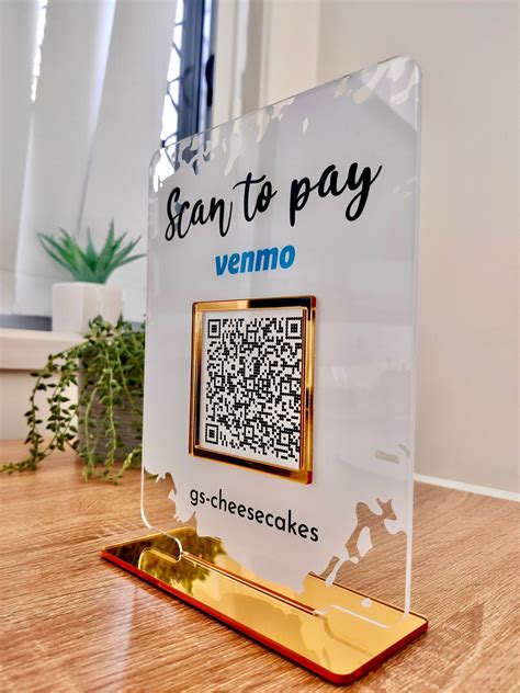 Venmo Sign Cash App Sign Qr Code Sign Display Business Etsy