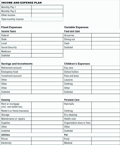 Printable Rental Income And Expense Worksheet