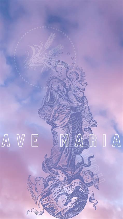 Blessed Virgin Mary Phone Wallpaper Ave Maria Digital Download - Etsy