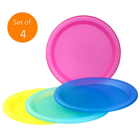 Colorful Reusable Plastic Plates Cups Tumblers Set Picnic Party Dinner