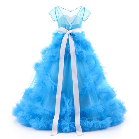 Stunning V Back Luxury Pageant Tulle Ball Gowns For Girls 2 12 Year Old