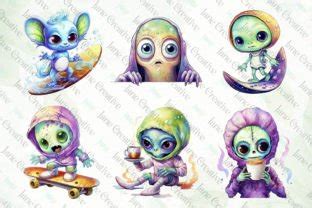 Funny Aliens Sublimation Bundle Graphic By Janecreative Creative Fabrica