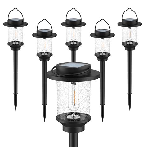 Solar Pathway Lights 6 AIF4 Pack Outdoor Waterproof LED Solar Powered