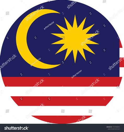 Malaysia Flag Button On White Background Vector De Stock Libre De