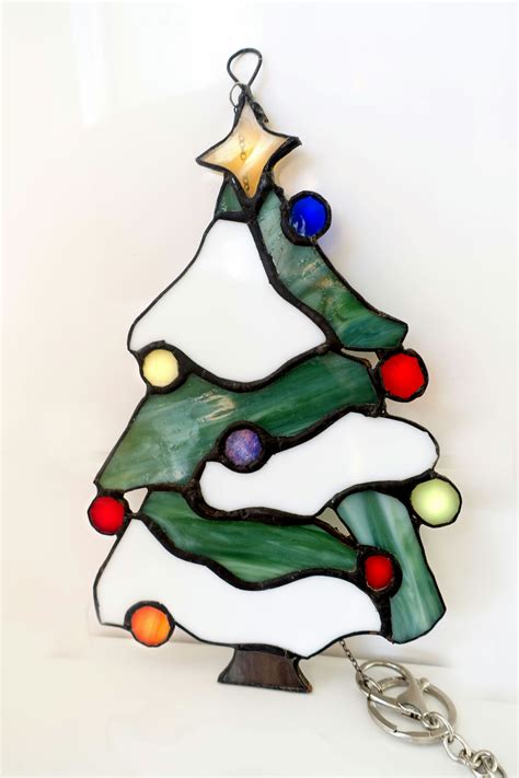 Stained Glass Festive Christmas Tree Suncatche Folksy