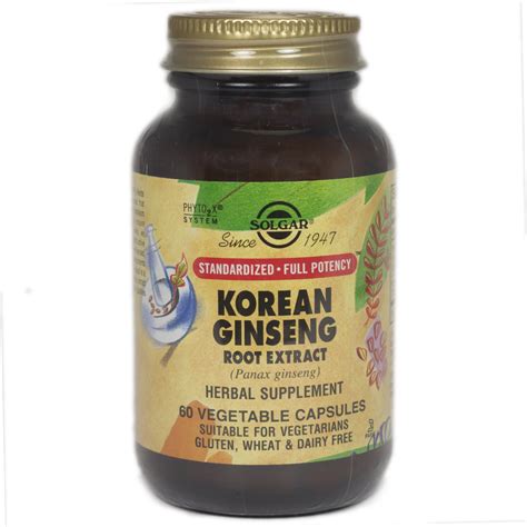 Solgar Sfp Korean Ginseng Root Extract Vegetable Capsules 60 Count