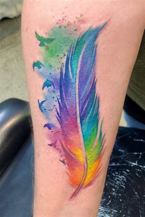 Color Feather Tattoo Designs