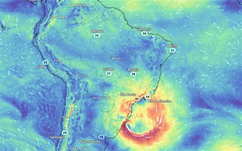 Ciclone Extratropical São Paulo - Ciclone extratropical provoca ventos de até 98 km/h em São Paulo