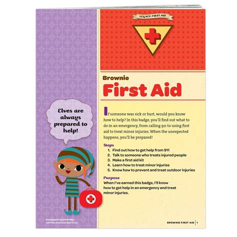 Brownie First Aid Badge Requirements Pamphlet Girl Scout Shop Badge