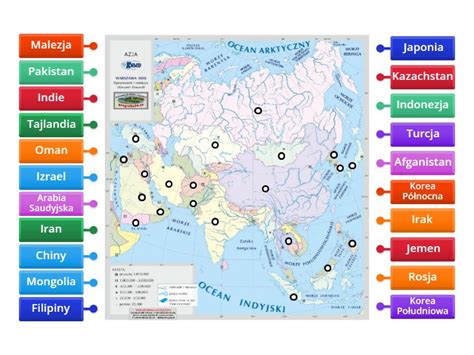 Azja Mapa Polityczna Labelled Diagram