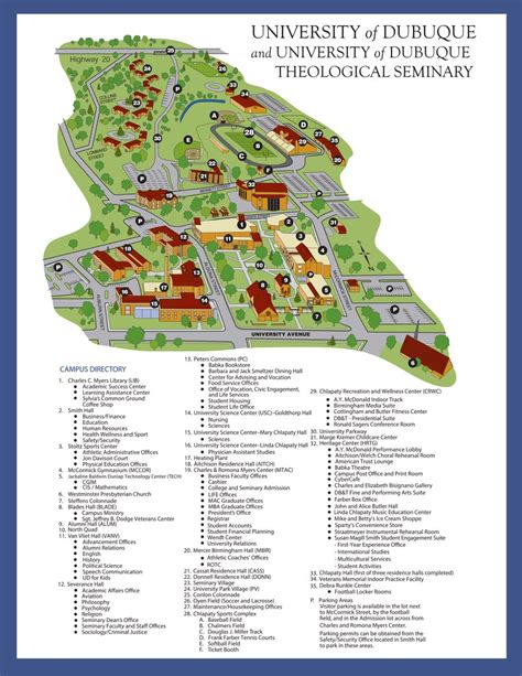 University Of Dubuque Campus Map Map Vector